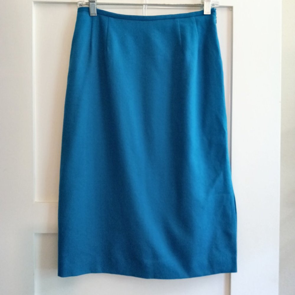 Kasper Teal lightweight Wool Skirt